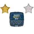 Loonballoon LOONBALLON Father's Day Theme Balloon Set, Happy Father's Day Ribbed Lines Balloon, Star Foil 87112